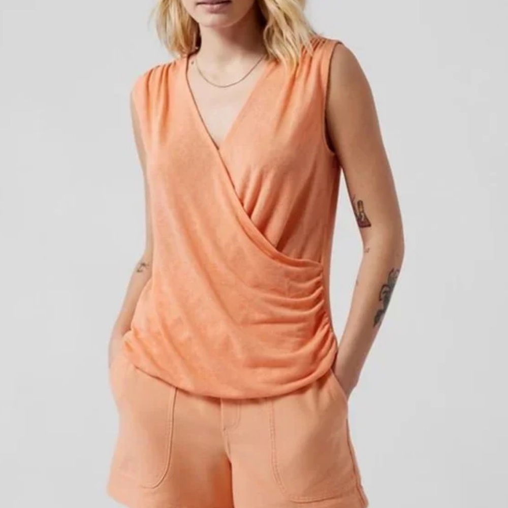 Athleta Breezy Faux Wrap Top Camisole Modal Blend in Peach size XS